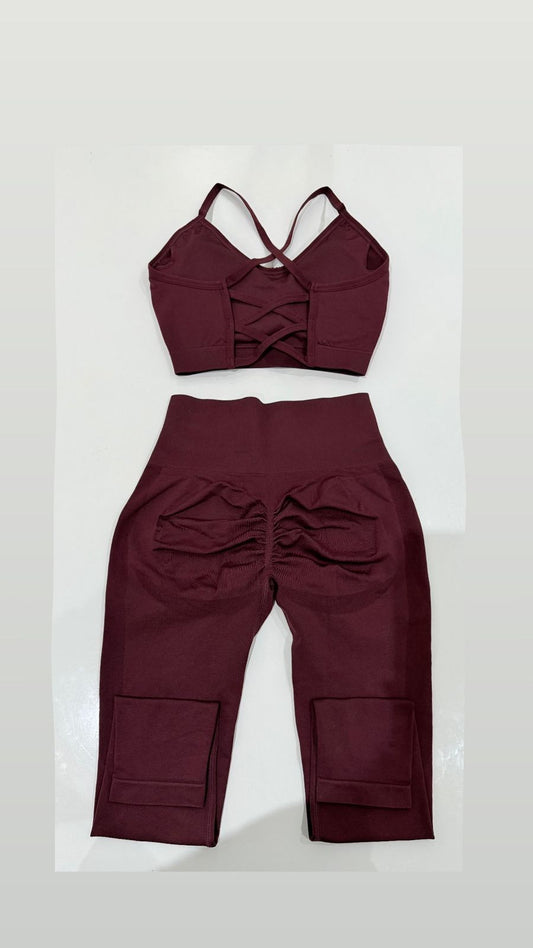 Ensemble Active Seamless – Burgundy